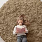 OLANLY Taupe Round Rugs for Bedroom by OLANLY