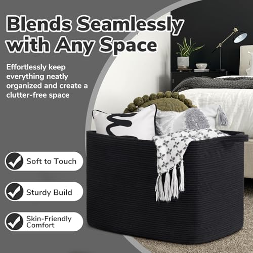 Goodpick 105L Extra Large Woven Rope Blanket Basket - Image 5