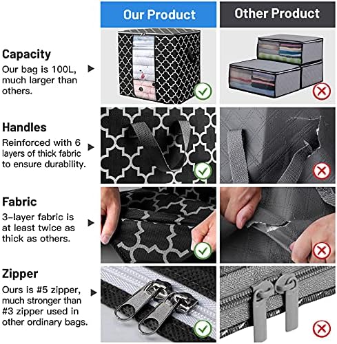 Storage Bags 6 Pack 100L Clothes Organization and Storage Containers - Image 5