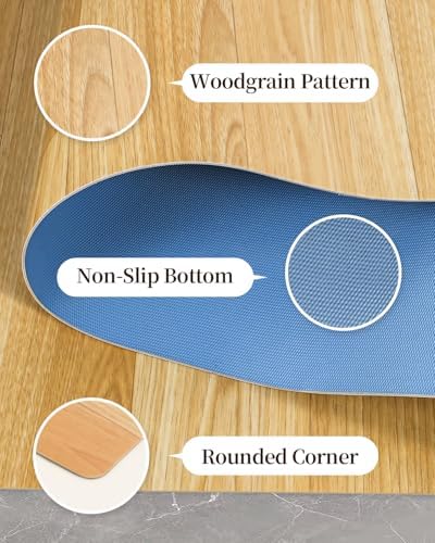 3'×5' Non Slip Vinyl Rug Waterproof 1.8mm Thick, Woodgrain Pattern Vinyl Floor - Image 5