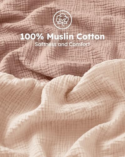 Unnivoll Muslin Crib Sheets for Boys Girls, 100% Cotton Fitted Crib Sheet 2 - Image 3