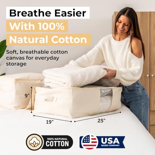 Soft Canvas Storage Bags with Zipper. Thick Breathable - Image 2