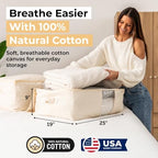 Soft Canvas Storage Bags with Zipper. Thick Breathable - Image 2