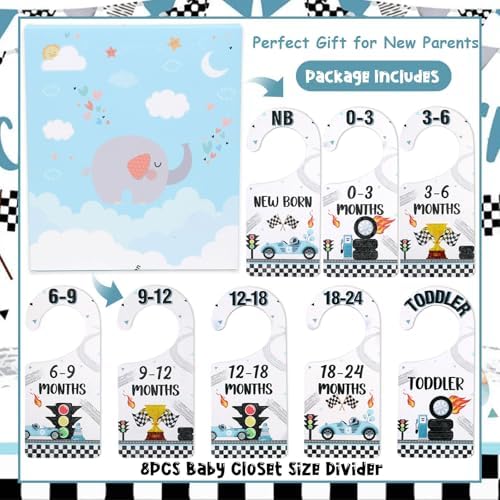 Baby Closet Dividers 8PCS, Racing/Race Car Theme Wooden Double-Sided Clothes - Image 6