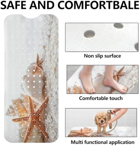 LNOND Summer Beach Bathtub Mat Non Slip, 40 X 16 Inch Tub Mat - Image 7