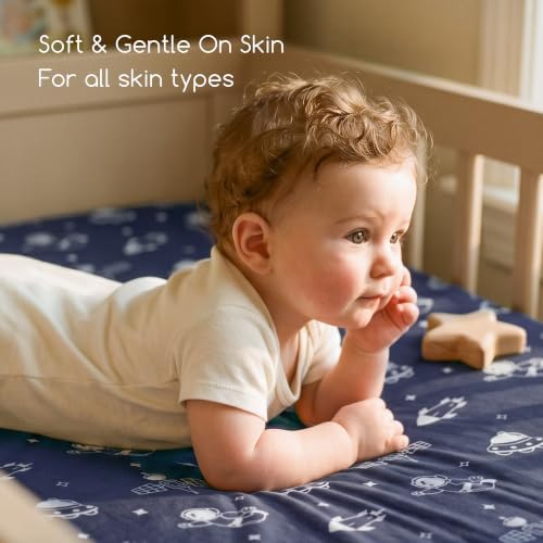 3 Pack Baby Crib Sheets for Boys Girls 52x28 Fitted Crib Sheet - Image 3