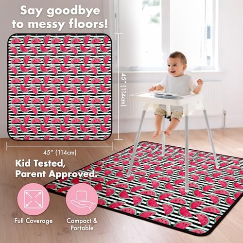 BapronBaby Watermelon Stripes Waterproof Splash Mat Catch All Floor Cover - Image 4