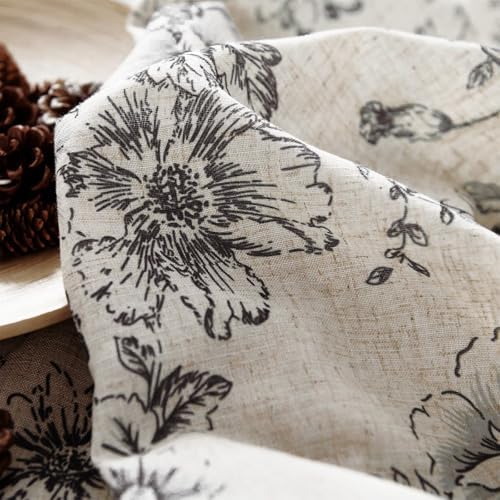 Vangao Floral Valances for Windows Alice Black W50 X 18L 1 Panel - Image 7