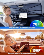 Weektic Windshield Sun Shade Umbrella, Sun & Heat Protection, Keep Vehicle Cool - Image 2