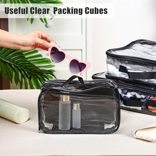 Hillban 6 Pcs Large Clear Packing Cubes - Image 4