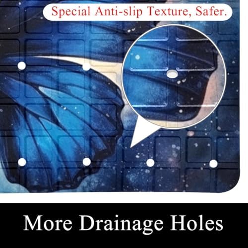 Bath Tub Shower Mat, Washable Bathtub Floor Mats, Suction Cups and Drain Holes - Image 2