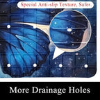 Bath Tub Shower Mat, Washable Bathtub Floor Mats, Suction Cups and Drain Holes - Image 2