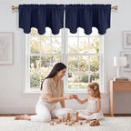 NICETOWN Navy Blue Blackout Curtain Valance Tier by NICETOWN