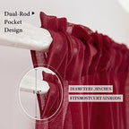 MIULEE Burgundy Red Window Valance 1 Panel 54W x 18L - Image 2