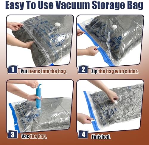 12 Jumbo Vacuum Storage Bags for Bedding, Vacuum Seal Bags for Clothing - Image 4