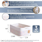 Woven Rope Baskets for Organizing, 3 Pack, 15.5 x 11 x 5.5" Storage Bins - Image 2