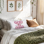 Pink Christian 12x20 Pillow Cover, Religious Home Decor, God is Good All The - Image 2