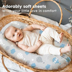 Baby Bassinet Sheets, 3 Pack Fitted Bassinet Mattress Sheets, Compatible - Image 6