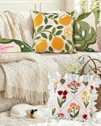 Embroidered Throw Pillow Cover, 18x18 Inch, Ruffle Floral - Image 6