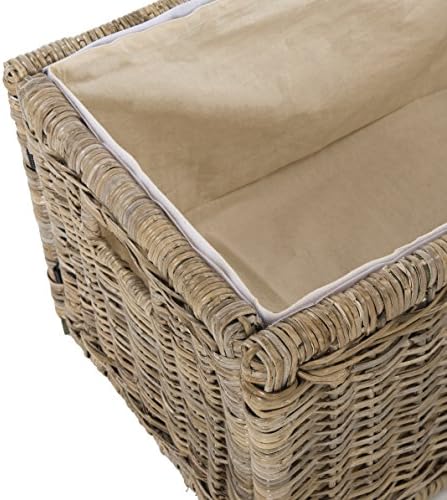 happimess Elijah 31" Wicker Storage Trunk Footlocker Chest - Image 3