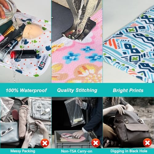 HIONXMGA Set of 3 Clear Travel Toiletry Bag, TSA Approved, Quart Size S/M/L - Image 5