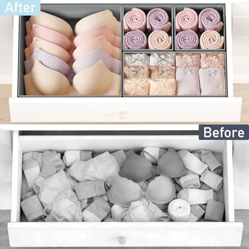 DIMJ Drawer Organizer Clothes, 24 Pack Dresser Organizer, Foldable Closet - Image 6