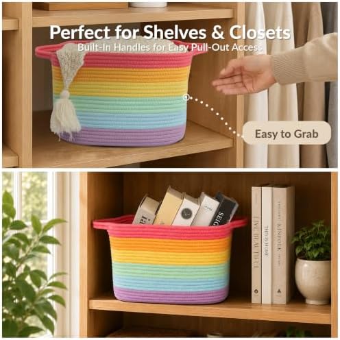 XUANGUO Woven Cotton Rope Storage Basket - Image 3