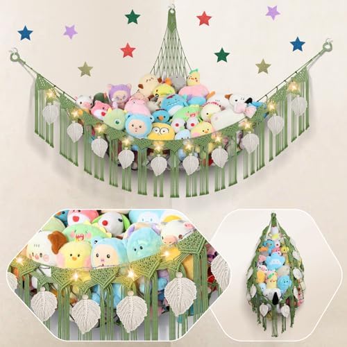 82.7x59x59 Inch Jumbo Stuffed Animal Storage Hammock Corner Toy Net by iHansee