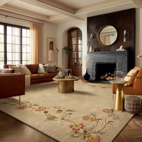 10x12 Area Rugs for Living Room: Washable Bedroom Rug Low Pile Soft Carpet by palohom