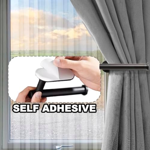 MaxMona Adhesive Curtain Holdbacks, No Drill Tie Backs, 4 Pack - Image 2