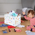 Rectangle Fish Basket, Ocean Animals Waterproof Kids foldable Laundry Basket - Image 4
