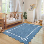GarveeHome Scalloped Bow Rug 9x12 Washable Rugs - Image 3
