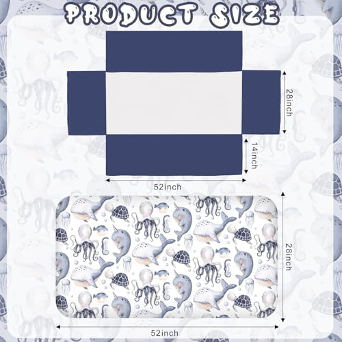 Hahafelt 3 Pcs Nautical Ocean Baby Crib Bedding Set - Image 3