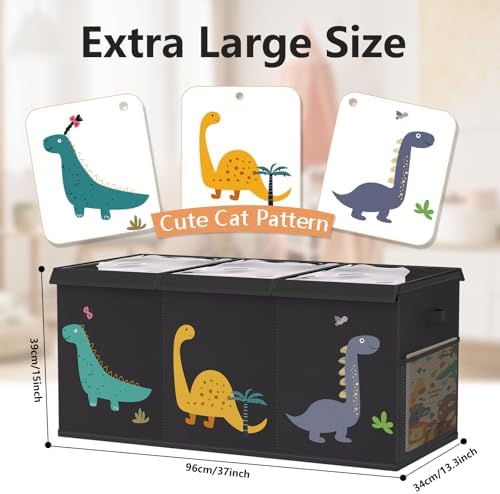 Toy Storage Box Kids Playroom – Extra Large Collapsible Clear Lid - Image 2