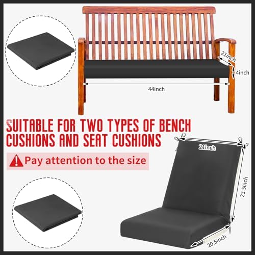Tudomro 4 Pcs Outdoor High Back Chair Cushion Covers Waterproof Patio - Image 5