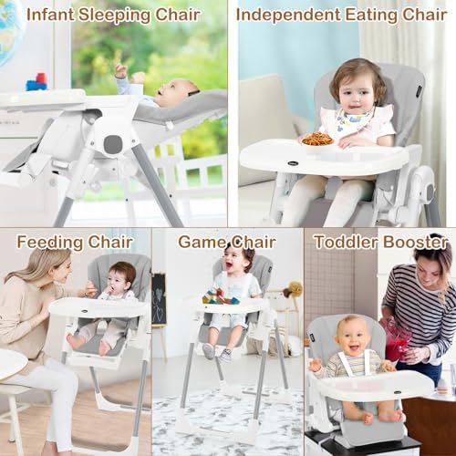 INFANS High Chair for Babies & Toddlers, Foldable Highchair - Image 5