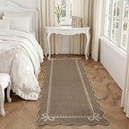 Garvee Scalloped Bow Runner Rug 2x6 Washable Kitchen Runner Rug Non-Slip - Image 3