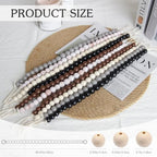 Hion 2 Pcs Boho Curtain Tiebacks, Wood Beads Curtain Holdbacks, Outdoor - Image 2