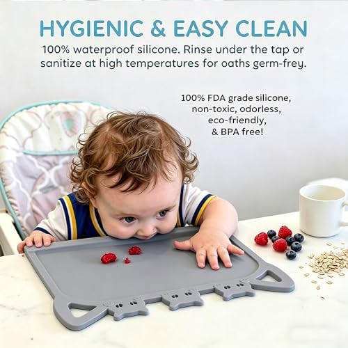 Silicone Toddler Placemat with Teething Table Edge Bumper - Image 4
