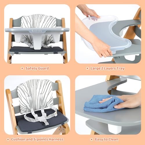 Ezebaby Wooden High Chair Grow - Image 4