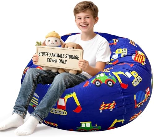 Lukeight Stuffed Animal Storage Bean Bag Chair Cover by Lukeight