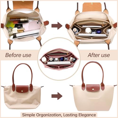 OPPOSHE Purse Organizer Insert for Longchamp Le Pliage, Premium Felt Long Champ - Image 3