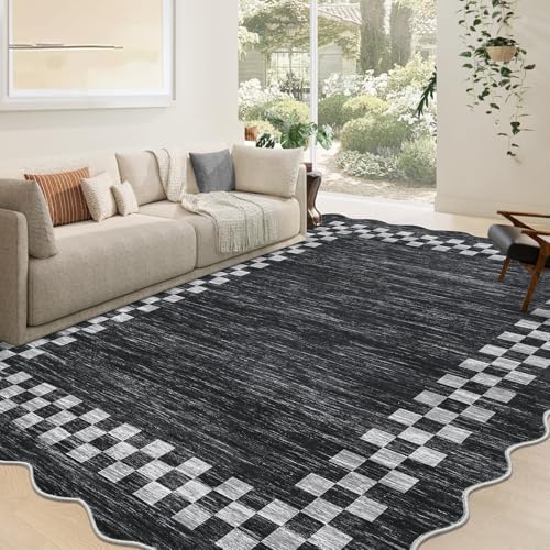 GarveeHome 10x13 Area Rug Large Living Room Bedroom Washable Scalloped Rug - Image 2