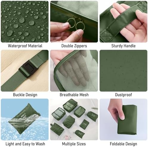 Packing Cubes for Travel 8 Set Luggage Organizer Bags - Image 5