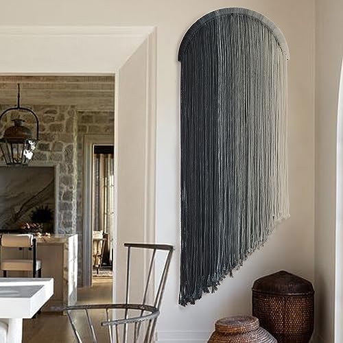 Macrame Wall Hanging Hand Dyed Blue Boho Fiber Art Decor 20" by FLBER
