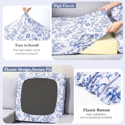8Pcs Patio Cushion Covers Stretch Outdoor Furniture Protector Slipcovers - Image 5