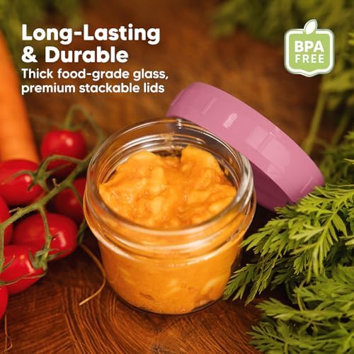 KeaBabies 12pk 4oz Glass Baby Food Containers - Image 4