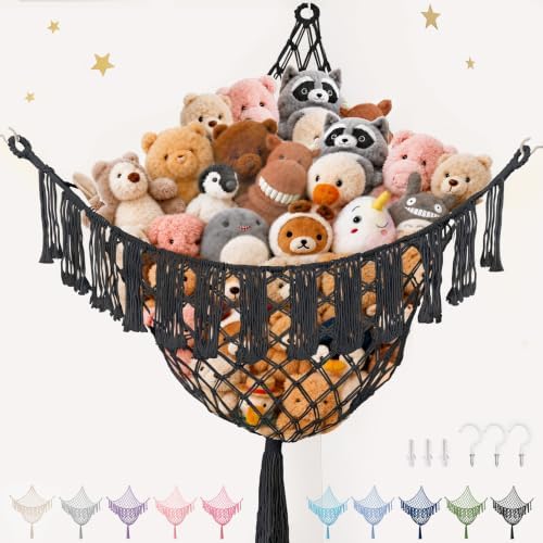 Lare Stuffed Animal Storage Hammock Corner Net by PrimZootyDesign