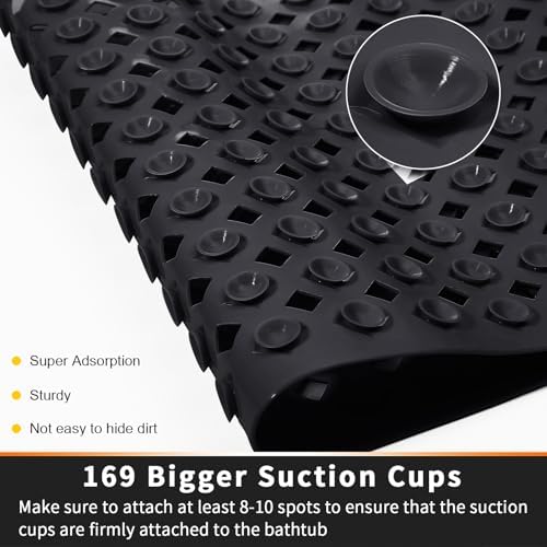 Yimobra Square Shower Mat Non Slip, Super Strong Suction Cups, Machine Washable - Image 2