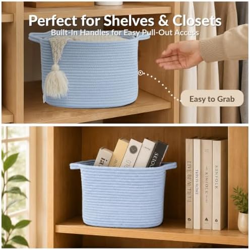 XUANGUO Woven Cotton Rope Storage Basket - Image 3